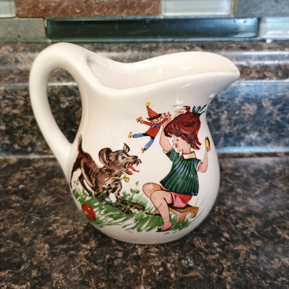 McCoy Creamer Pitcher Girl And Dog